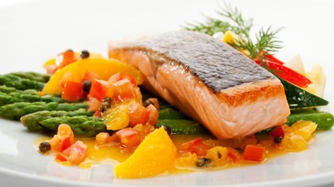 Salmón a la naranja y miel