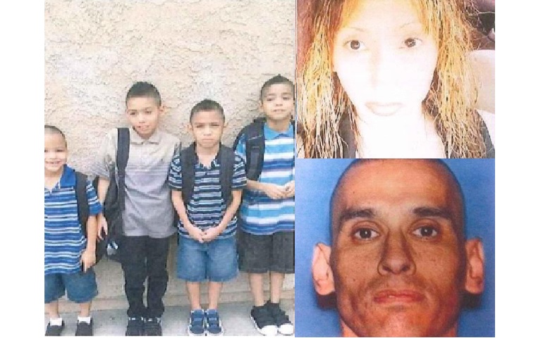 Daniel Perez, 43, Erica Perez, 39, y sus cuatro hijos Jordan, 11, Jaiden, 9, Tristan, 8, y Alex, 6.
