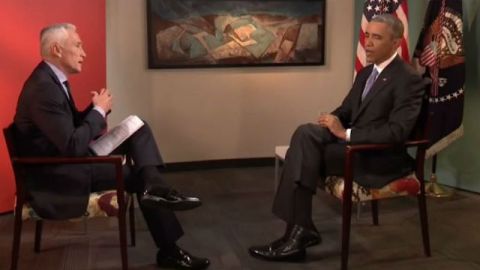 Jorge Ramos y Obama durante la entrevista de Univision
