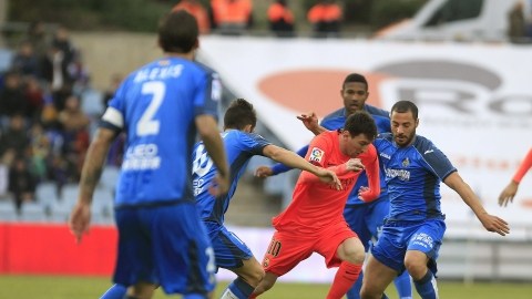 Leo Messi (10) tuvo la más clara ocasión de marcar ayer.