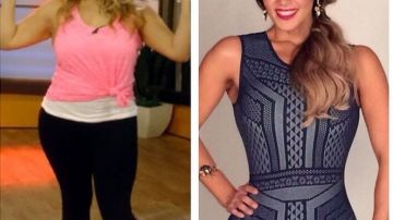 Rosie Rivera publicó esta foto de antes y después de perder peso.
