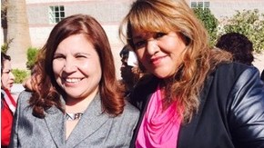 Olga Cordova, una pequeña empresaria del Valle de San Fernando, (der.) estará presente durante el informe del Estado de la Unión.