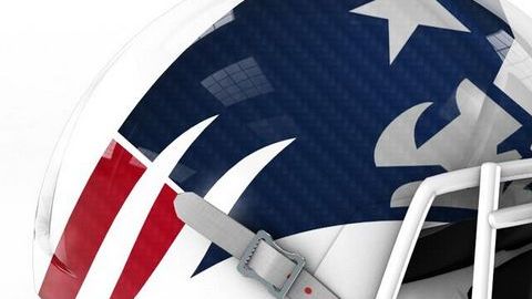 Así luce el casco de los flamantes campeones del Super Bowl XLIX, los Patriots de Nueva Inglaterra.