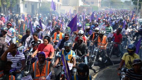 El grupo se manifestó en las calles de República Dominicana.