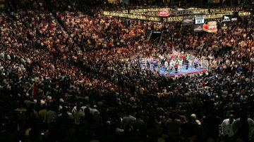 Así se ve el ring desde la zona más alta de la MGM Grand Arena.