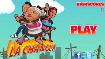 El propósito del videojuego "La Chancla" es de escapar ser golpeado por un zapato lanzado por una abuela.