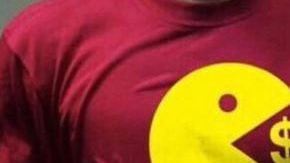 Pacquiao portó una playera del famoso videojuego 'Pac Man', como se le conoce, devorando el símbolo del 'Money' Mayweather.