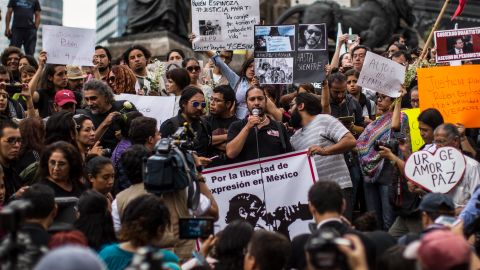 Periodistas protestan en México.