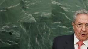 El presidente de Cuba, Raúl Castro, durante su primera intervención en la Naciones Unidas, ante la Cumbre de Desarrollo Sostenible.