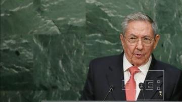 El presidente de Cuba, Raúl Castro, durante su primera intervención en la Naciones Unidas, ante la Cumbre de Desarrollo Sostenible.