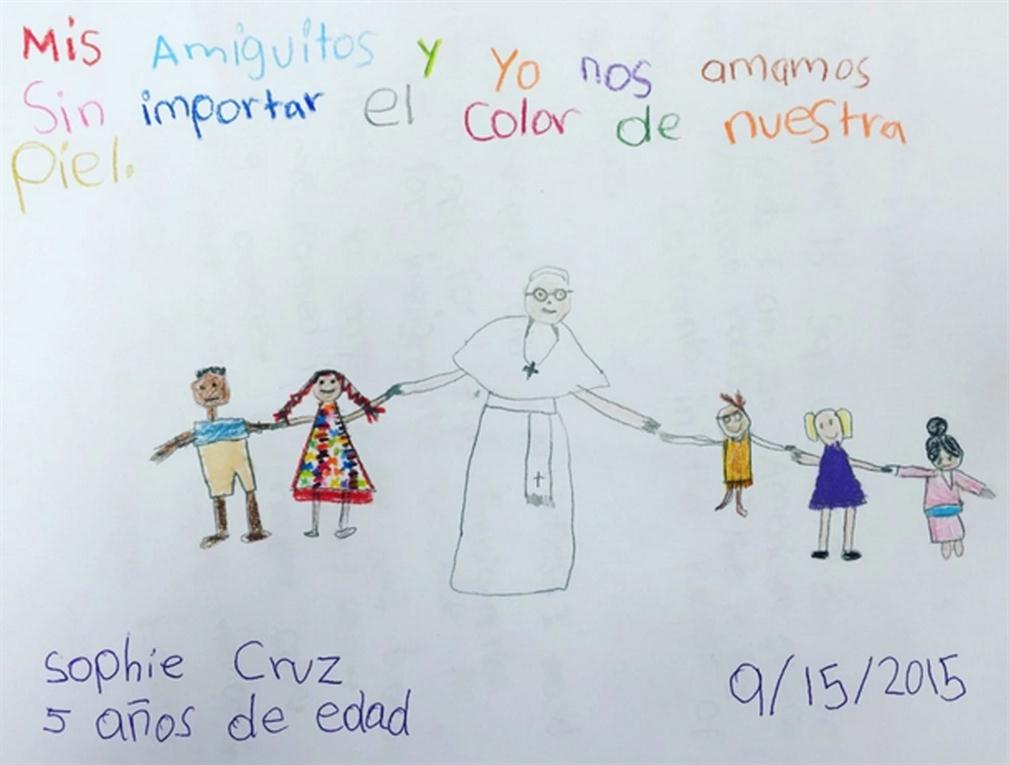 El dibujo de Sophie para el Papa