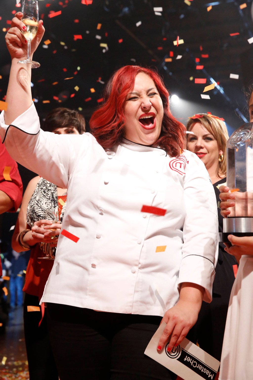 Sandoval al momento de ser elegida la nueva MasterChef de América.