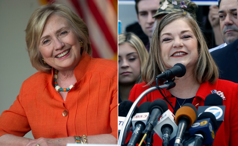 La mayoría de los latinos en California apoyan a Hillary Clinton (izq.) para presidente de EEUU y a Loretta Sánchez para senadora de la nación.