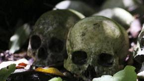 En diversas religiones se utilizan cráneos humanos en rituales religiosos. Imagen tomada en 2007.