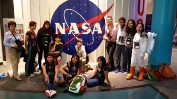 Los jóvenes tlaxcaltecas durante su participación en el proyecto Marte 2030.