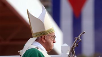 El Papa Francisco durante la misa en La Habana.