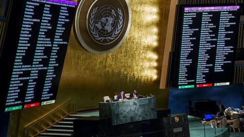 De nuevo, la moción contó con un apoyo masivo, un récord de 191 países votaron a favor
