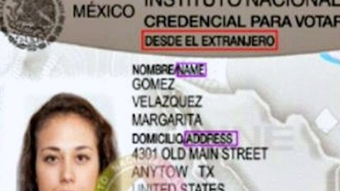 El modelo de la credencial para votar desde el exterior.