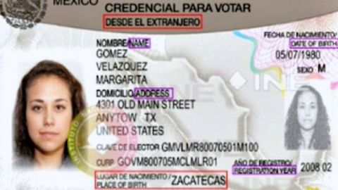 El modelo de la credencial para votar desde el exterior.