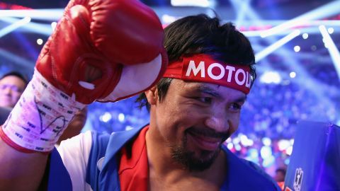 Pacquiao, que tiene marca de 57-6-2, con 38 nocáuts, ha ganado títulos mundiales en ocho categorías diferentes.