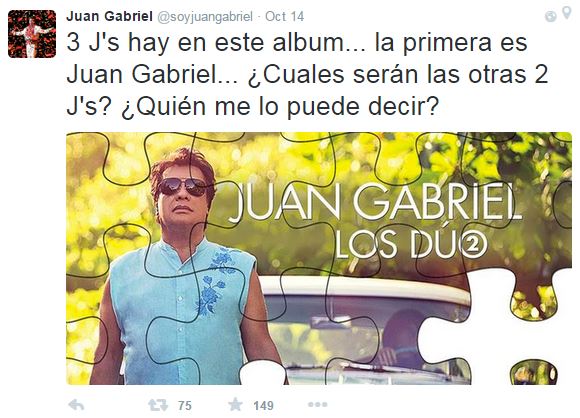 Juan Gabriel crea expectación antes de la publicación de su disco