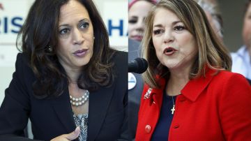 Kamala Harris y Loretta Sanchez, las dos demócratas que se enfrentan por uno de los dos puestos de California en el senado federal.