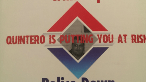 Propaganda electoral en contra del alcalde de El Monte, André Quintero.