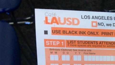 Formulario para solicitar un descuento para desayunos escolares.