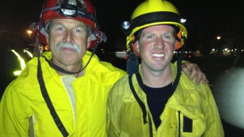 Padre, David Lodarski (izq.) e hijo, Hunter Lodarski.