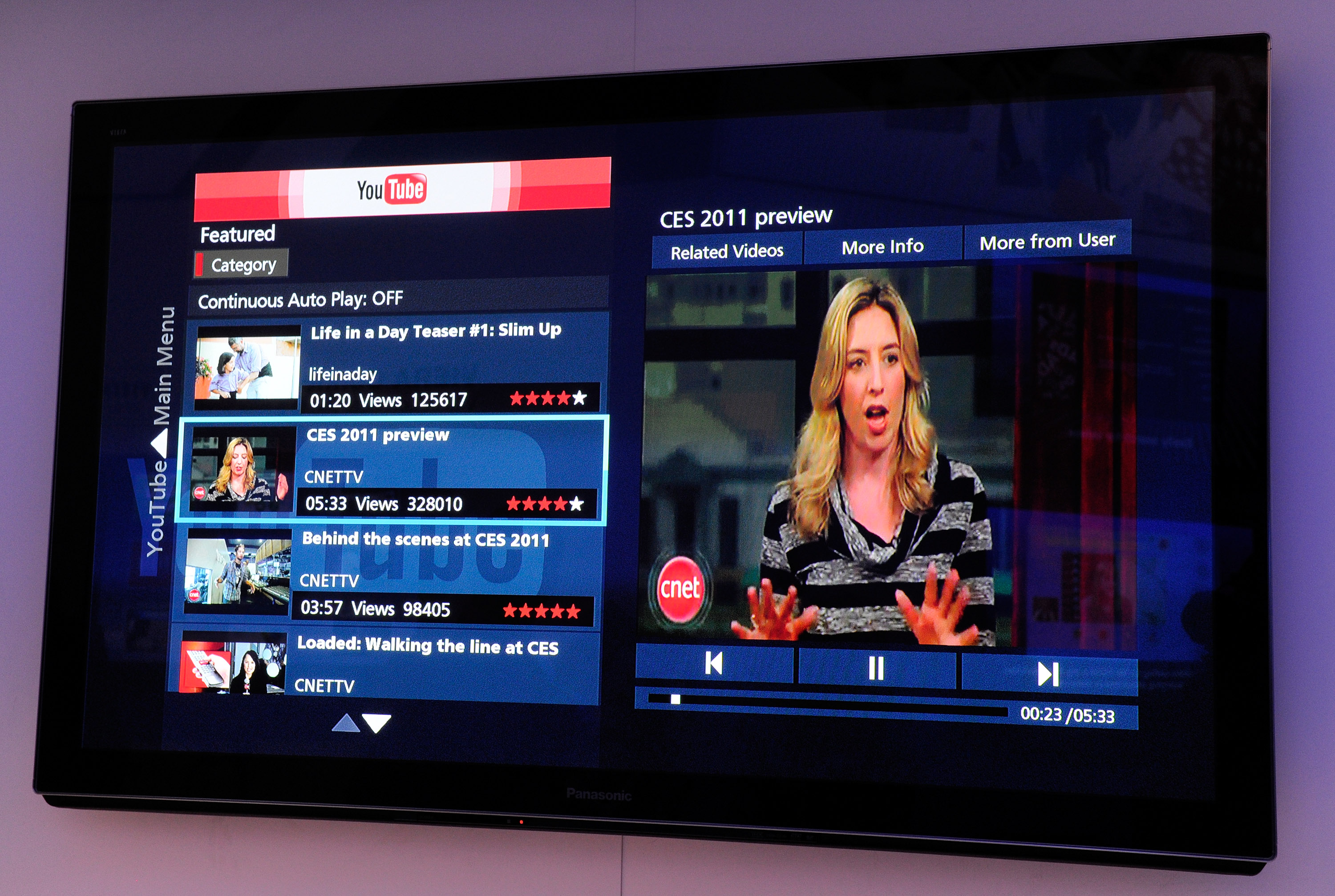 Display youtube. CNET Televisions 2011.