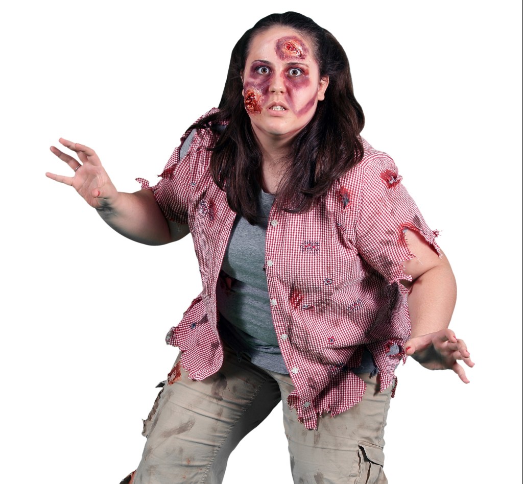 La serie televisiva de los zombies continúa inspirando los disfraces que meten susto.