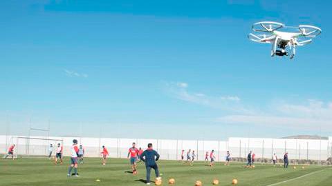 Un método poco usual para entrenamientos de fútbol.