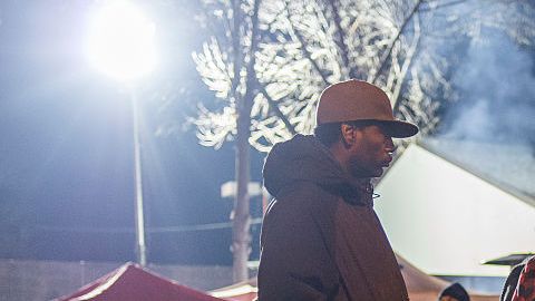 Miembros de Black Lives Matters durante la manifestación en Minneapolis.
