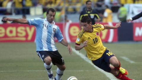 Javier Mascherano (izq) y James Rodríguez, piezas fundamentales en sus respectivas selecciones.