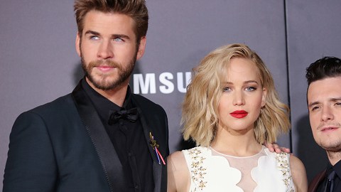 Liam Hemsworth, Jennifer Lawrence y Josh Hutcherson.