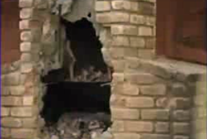 Bomberos desmantelaron por completo la chimenea, pero no lograron salvar al hombre.