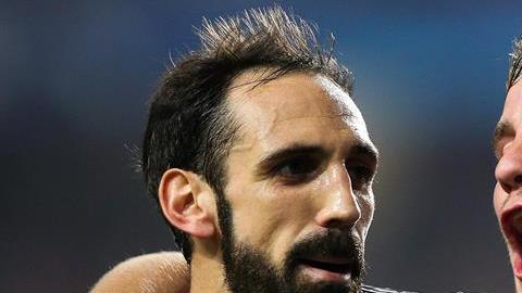 Saúl Ñíguez festeja el primer gol del Atleti.