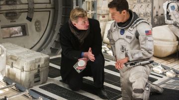 Christopher Nolan (izq.) con Matthew McConaughey durante el rodaje de 'Interstellar'.
