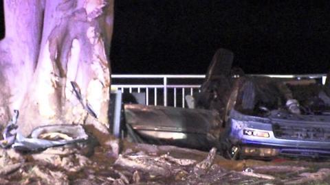 Tres personas fallecieron en el choque ocurrido el lunes por la noche. /KTLA