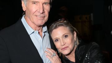 Harrison Ford y Carrie Fisher, (Han Solo y la princesa Leia).