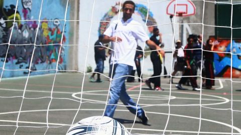 Raúl, durante una clínica en El Bronx.