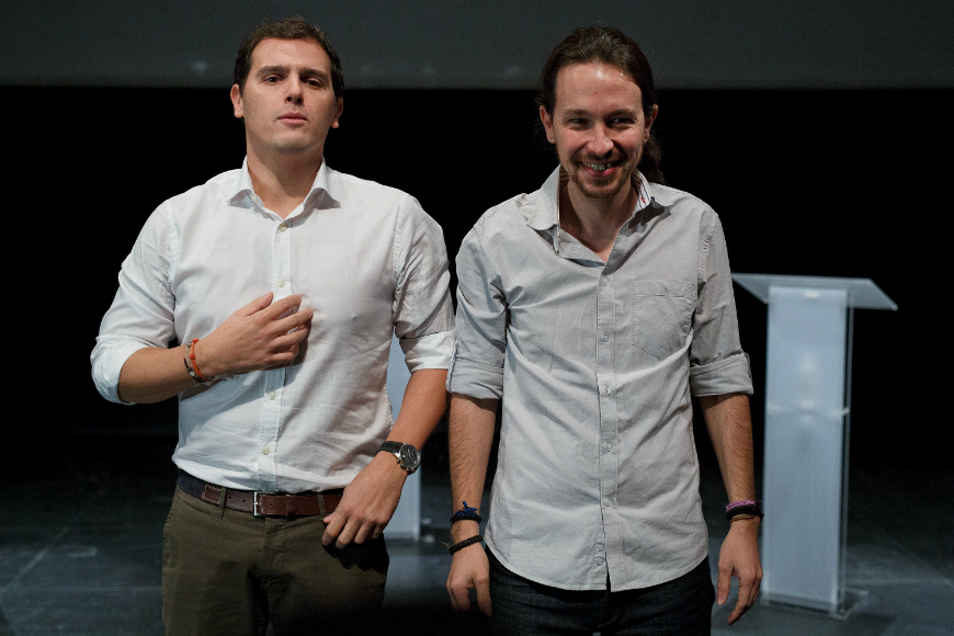 Albert Rivera (izq.) y Pablo Iglesias (dcha.)