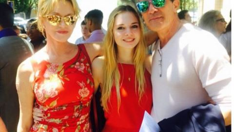 Melanie Griffith, Stella del Carmen Banderas y Antonio Banderas.