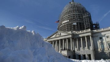 Nieve apaleada al este del Capitolio en Washington DC.