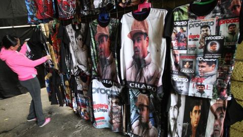 Productos con la imagen de "El Chapo".