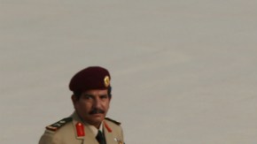 Jordan's Prince Faisal bin Al-Hussein (R), and Saudi Arabia's Deputy Crown Prince Mohammed bin Salman (C)