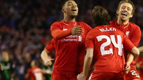 El festejo del Liverpool ante el Stoke.