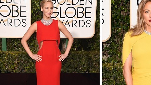 Las actrices Jennifer Lawrence y Jennifer López asistieron a los Golden Globes esta tarde pero solo una acertó con su vibrante vestido.