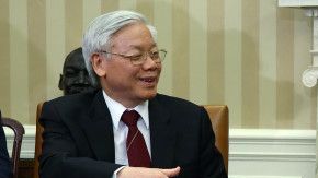 Obama recibió en la Casa Blanca, en 2015, al secretario general del Partido Comunista de Vietnam, Nguyen Phu Trong. (Getty Images)