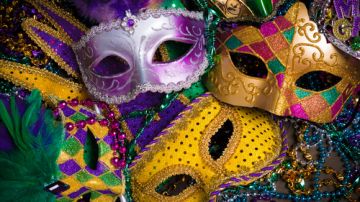 Máscaras de celebración de Mardi Gras.